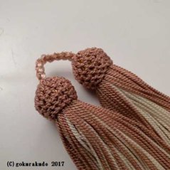 正絹頭付き房軸付き（c3 灰桜+薄いピンク）2.5匁画像