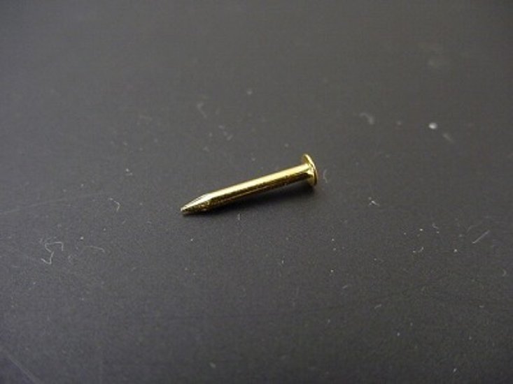 真鍮釘 本金メッキ仕上げ（10本入） （＃１８×１０ｍｍ）画像