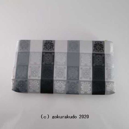 吉祥緞子　経本数珠袋(数珠入れ)　(銀ネズミ)　H 画像