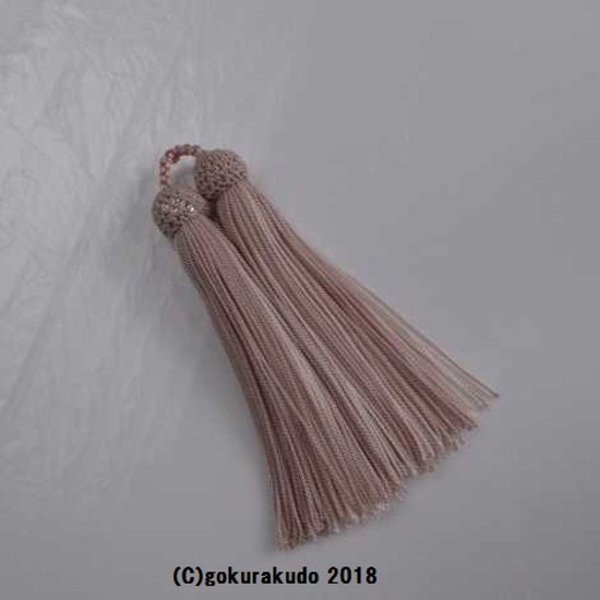 正絹頭付き房軸付き（ｃ-24番,ピンク系）2.5匁画像