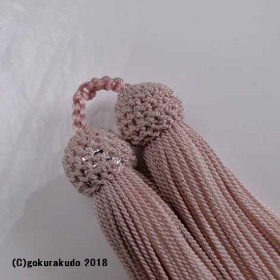正絹頭付き房軸付き（ｃ-24番,ピンク系）2.5匁画像