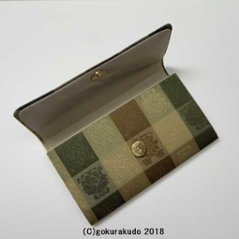 吉祥緞子（どんす）数珠入れ ( 白茶 )-H画像