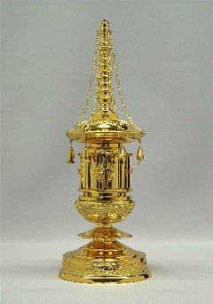 舎利入れ　丸塔　（小）　本金メッキの画像
