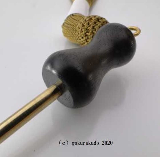 携帯印金セット 黒檀柄 金襴袋付き　りん棒収納タイプ（りん2寸）のりん棒部分のみ画像