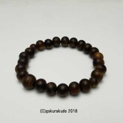 数珠ブレス素びき（縞）栴檀（せんだん）9mm玉画像