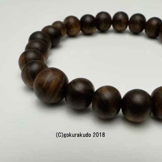 数珠ブレス素びき（縞）栴檀（せんだん）9mm玉画像