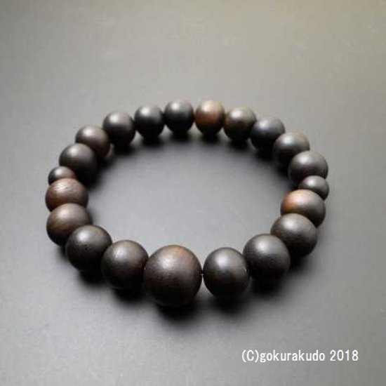 数珠 ブレス 素びき縞黒檀 11mm玉画像