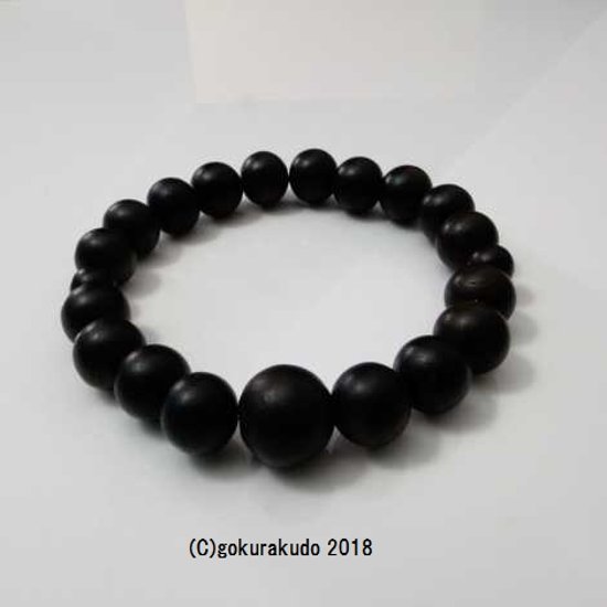 数珠 ブレス 素びき縞黒檀 11mm玉画像