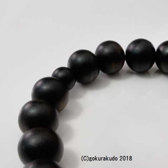 数珠 ブレス 素びき縞黒檀 11mm玉画像