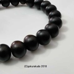 数珠 ブレス 素びき縞黒檀 9mm玉画像
