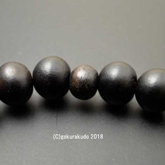 数珠 ブレス 素びき縞黒檀 9mm玉画像