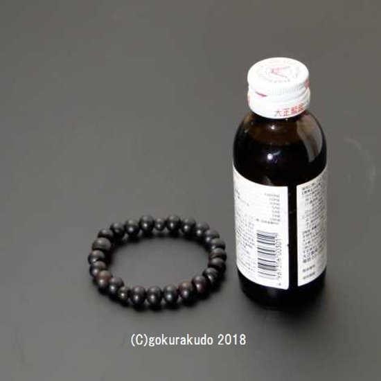 数珠 ブレス 素びき縞黒檀 9mm玉画像