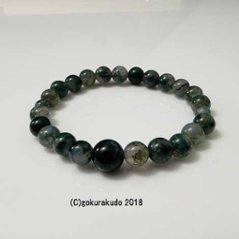 数珠ブレス 青苔メノウ 主玉8mm画像