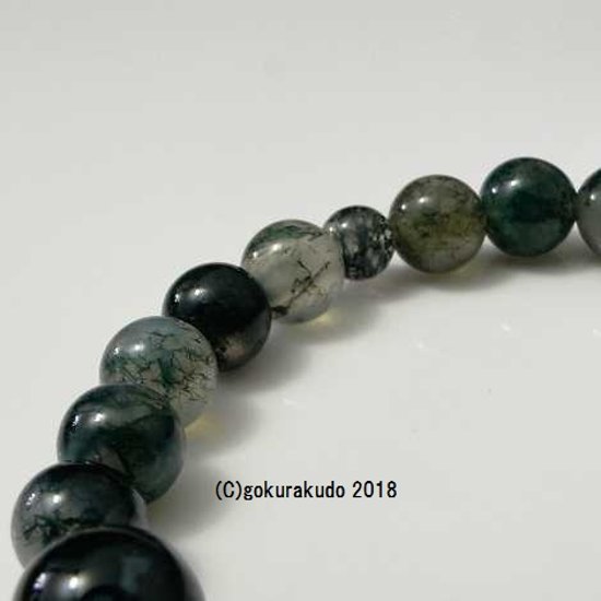 数珠ブレス 青苔メノウ 主玉8mm画像