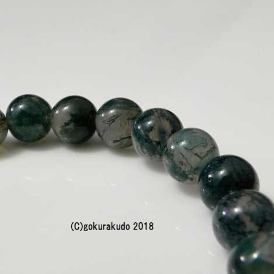 数珠ブレス 青苔メノウ 主玉8mm画像