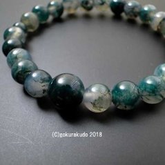 数珠ブレス 青苔メノウ 主玉8mm画像