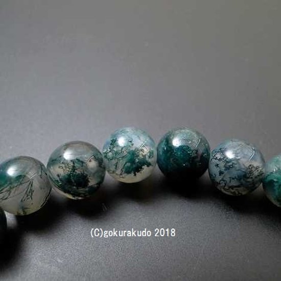 数珠ブレス 青苔メノウ 主玉8mm画像