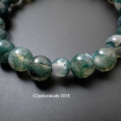 数珠ブレス 青苔メノウ 主玉8mm画像