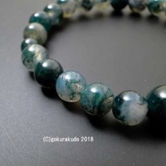 数珠ブレス 青苔メノウ 主玉8mm画像
