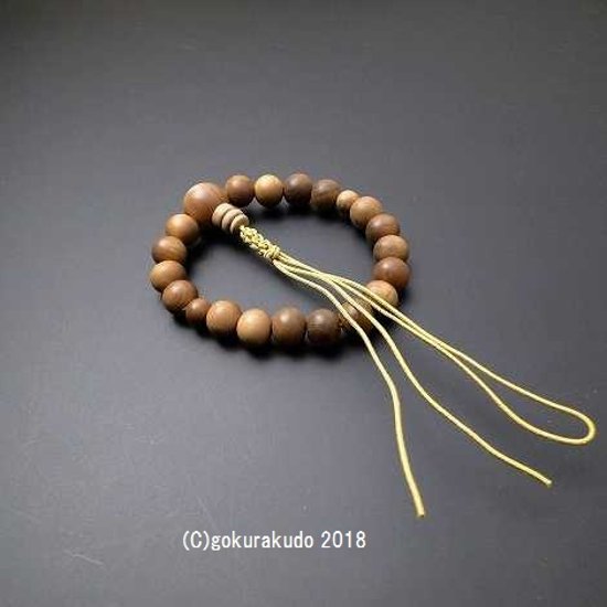 数珠ブレス 主玉10mm 総白檀 紐房仕立て画像