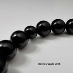 数珠 男性用 総ブラックオニキス 主玉（おもだま）22個入 正絹利休房４番（シルバーグレー系色）画像