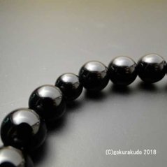 数珠 男性用 主玉(おもだま)22個入 総ブラックオニキス正絹頭付房（黒色）画像