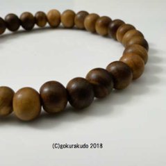  数珠ブレス 総白檀 主玉尺玉（穴～穴約6mmm）画像