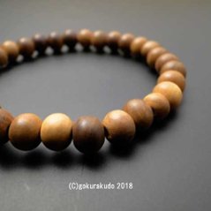  数珠ブレス 総白檀 主玉尺玉（穴～穴約6mmm）画像