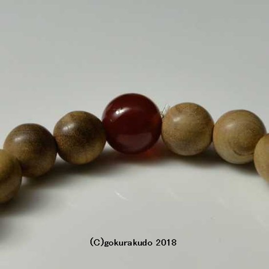 数珠ブレス 主玉白檀8mm 親・2天メノウ入画像