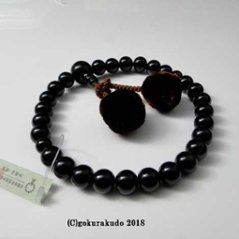数珠 男性用 黒檀 主玉27個入 茶色梵天房画像