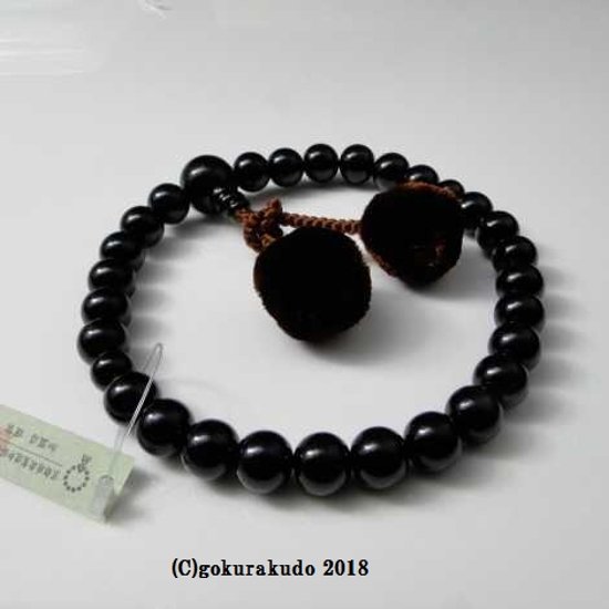 数珠 男性用 黒檀 主玉27個入 茶色梵天房画像