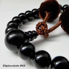 数珠 男性用 黒檀 主玉27個入 茶色梵天房画像