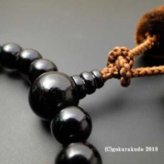 数珠 男性用 黒檀 主玉27個入 茶色梵天房画像