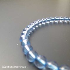 数珠 女性用 主玉(おもだま)7mm ブルーガラス 正絹頭付房水色画像