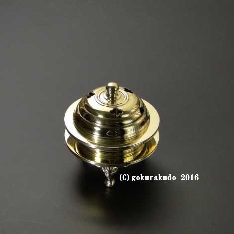 密教法具 豆型 柄香炉 寺院用仏具 真鍮製 密教法具/前具（豆型）火舎香炉（駒型） 1個｜創作品モール あるる