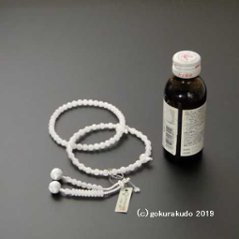 数珠 浄土宗・時宗 8寸浄土 総ホワイトオニキス 白利休房（銀環入）画像