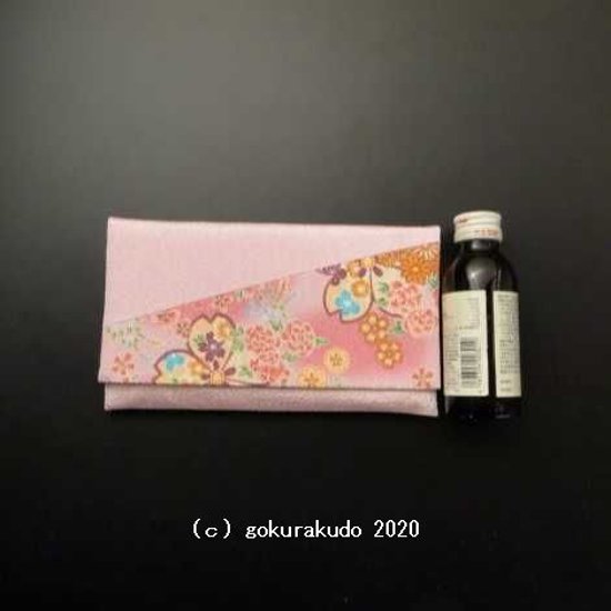 数珠入れ　ハギ　友禅小桜ピンク色画像