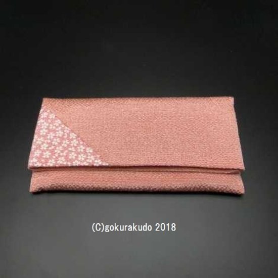 ちりめん桜小紋数珠入　ピンク画像