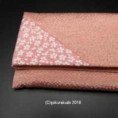 ちりめん桜小紋数珠入　ピンク画像