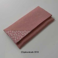 ちりめん桜小紋数珠入　ピンク画像