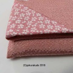 ちりめん桜小紋数珠入　ピンク画像