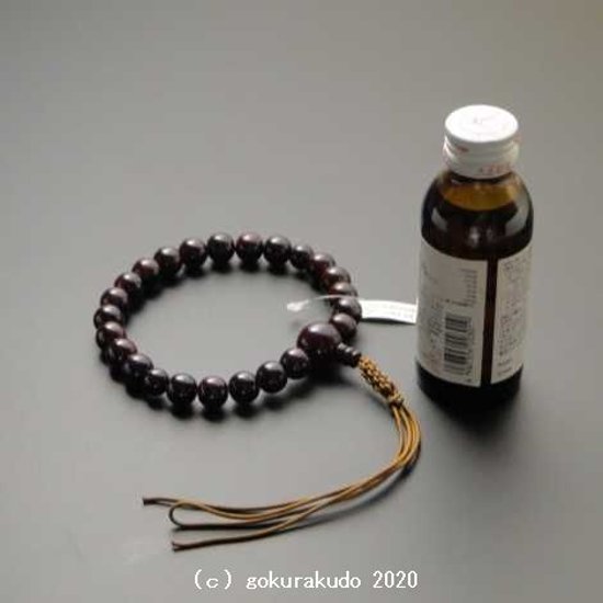 数珠 男性用 総紫檀(艶あり) 主玉22個入 正絹紐房4本組画像