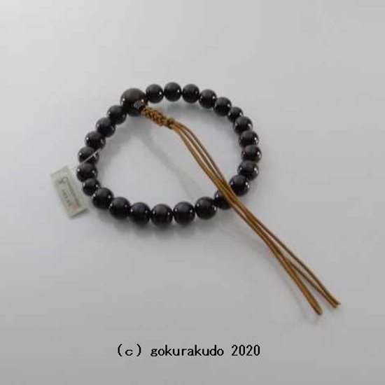 数珠 男性用 総紫檀(艶あり) 主玉22個入 正絹紐房4本組画像