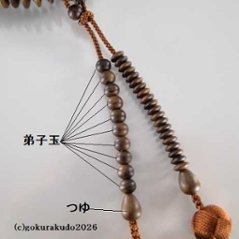 数珠 天台宗 総栴檀（せんだん） 9寸 茶色利久房画像