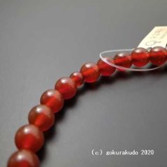 数珠 女性用 総メノウ、主玉(おもだま)7ｍｍ正絹頭付き房エンジ色画像