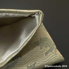 数珠入れ 正絹 名物裂 緑系色（鯛柄）-H画像