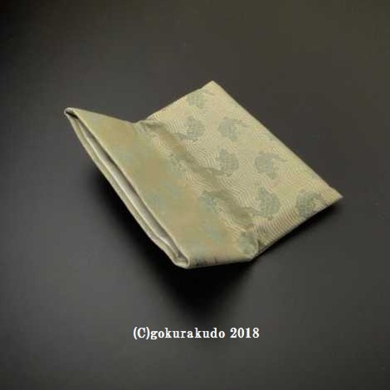 数珠入れ 正絹 名物裂 緑系色（鯛柄）-H画像