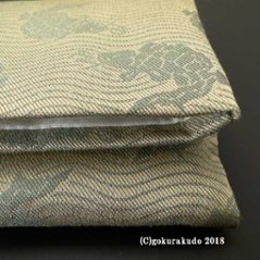 数珠入れ 正絹 名物裂 緑系色（鯛柄）-H画像