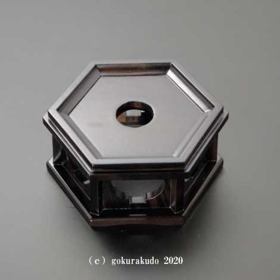 六角りん台　黒檀製　3.5寸画像