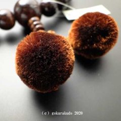 数珠 男性用 総縞紫檀(艶あり) 主玉22個入 茶色梵天房画像